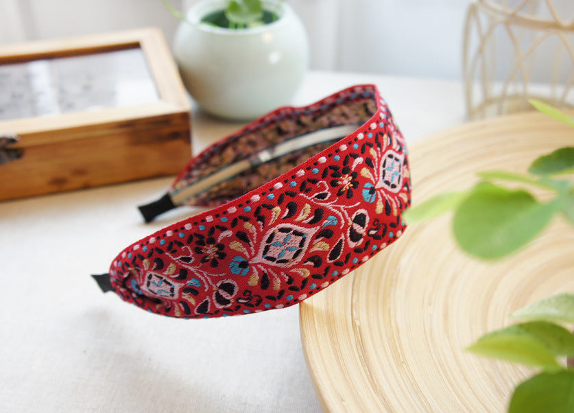 National Embroidery Fabric Hairband Headband