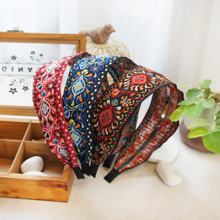 National Embroidery Fabric Hairband Headband