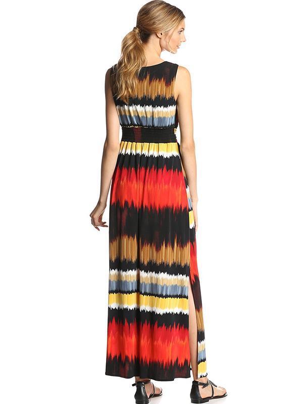Printed Sleeveless Jumper Maxi Dress