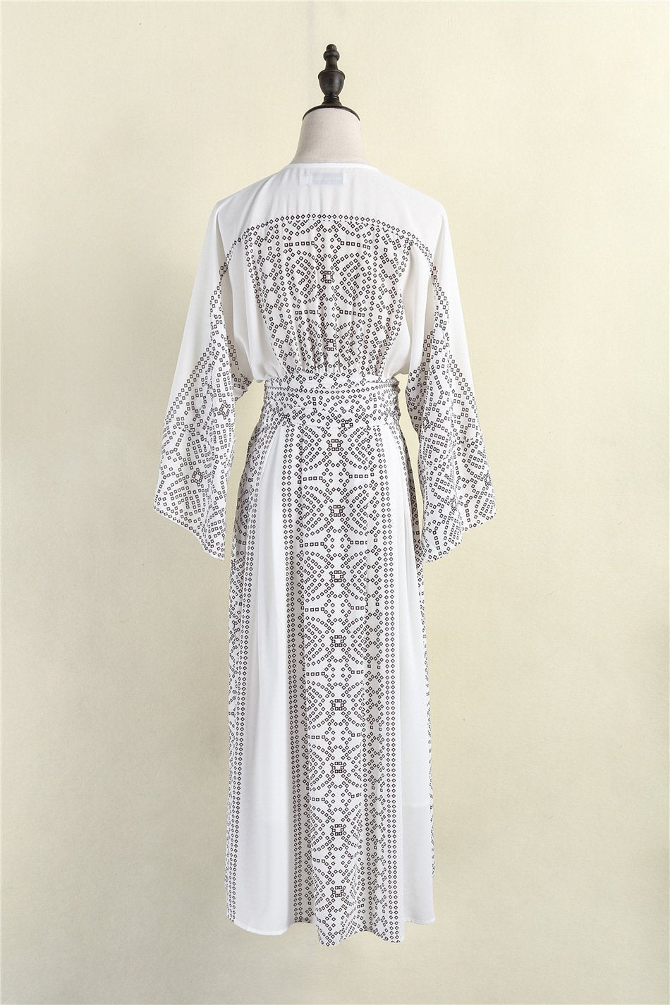 Solid Color Flare Sleeve Long Dresses Vintage Elegant Casual Dress