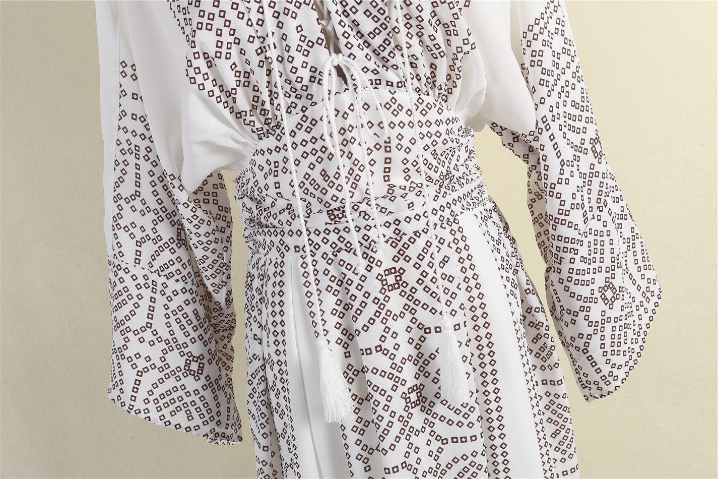 Solid Color Flare Sleeve Long Dresses Vintage Elegant Casual Dress