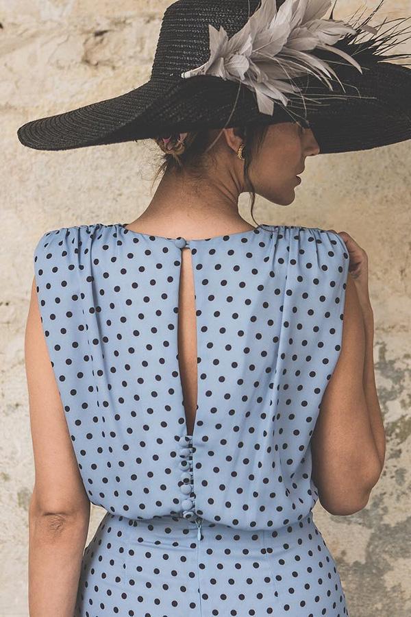 Wave Point Sleeveless Elegant Bodycon Dress