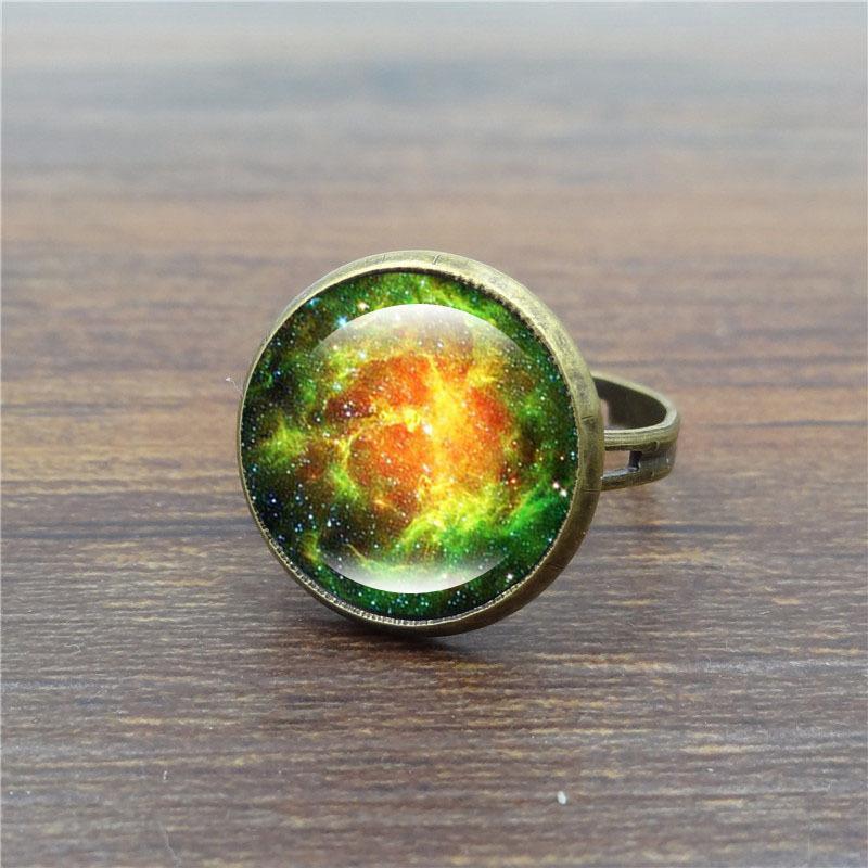 Starry Time Gemstone Adjustable Bronze Ring