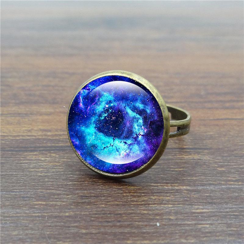 Starry Time Gemstone Adjustable Bronze Ring