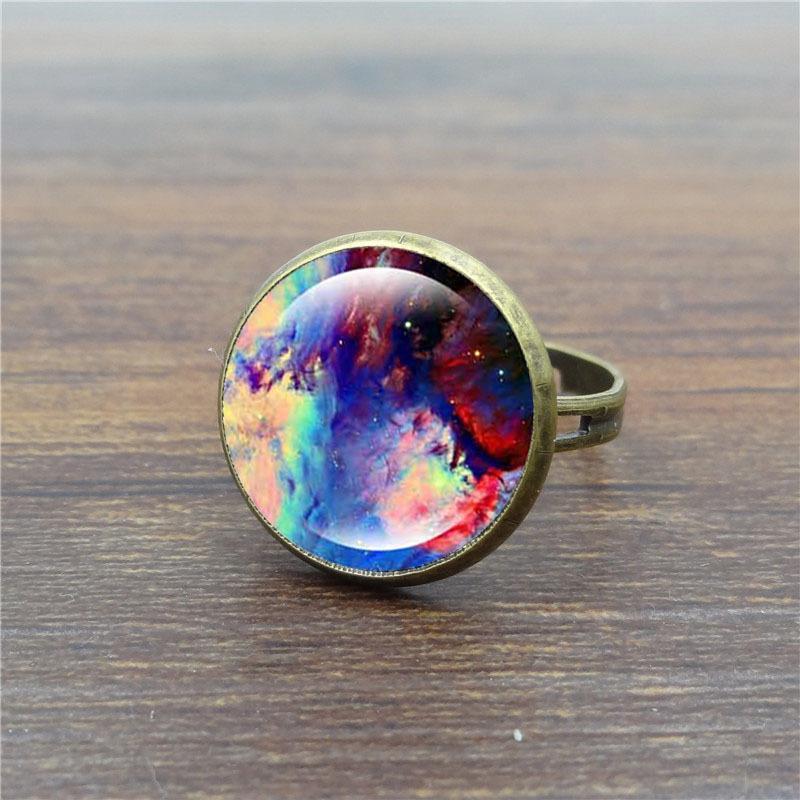 Starry Time Gemstone Adjustable Bronze Ring