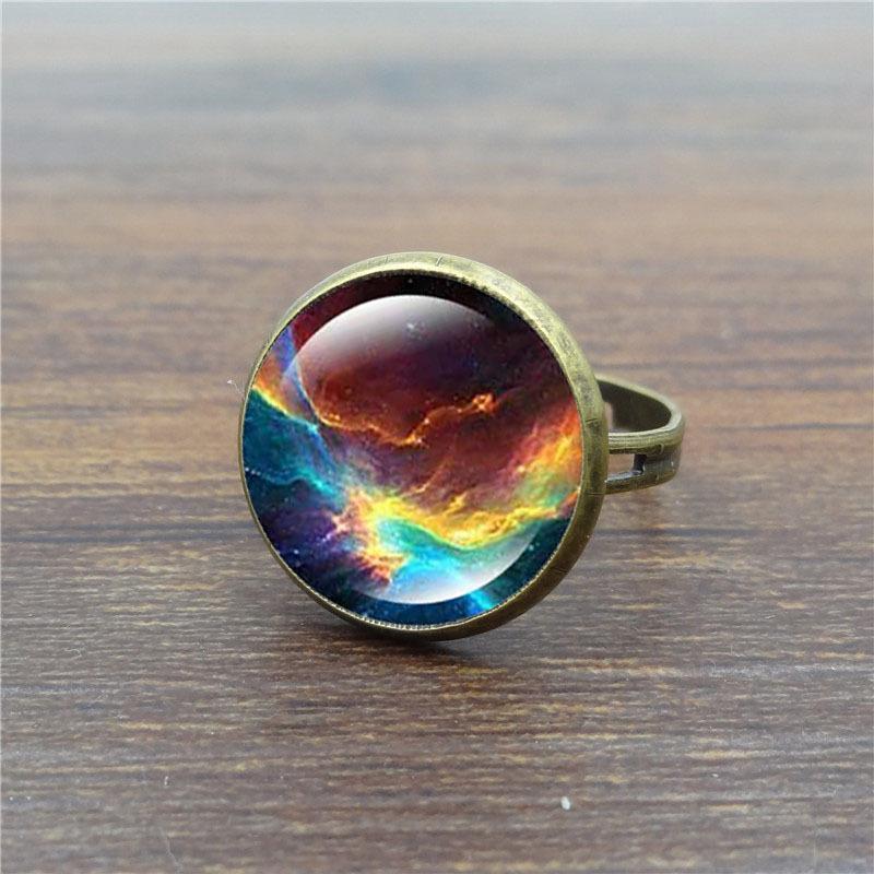 Starry Time Gemstone Adjustable Bronze Ring
