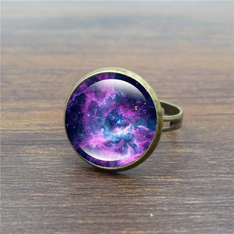 Starry Time Gemstone Adjustable Bronze Ring