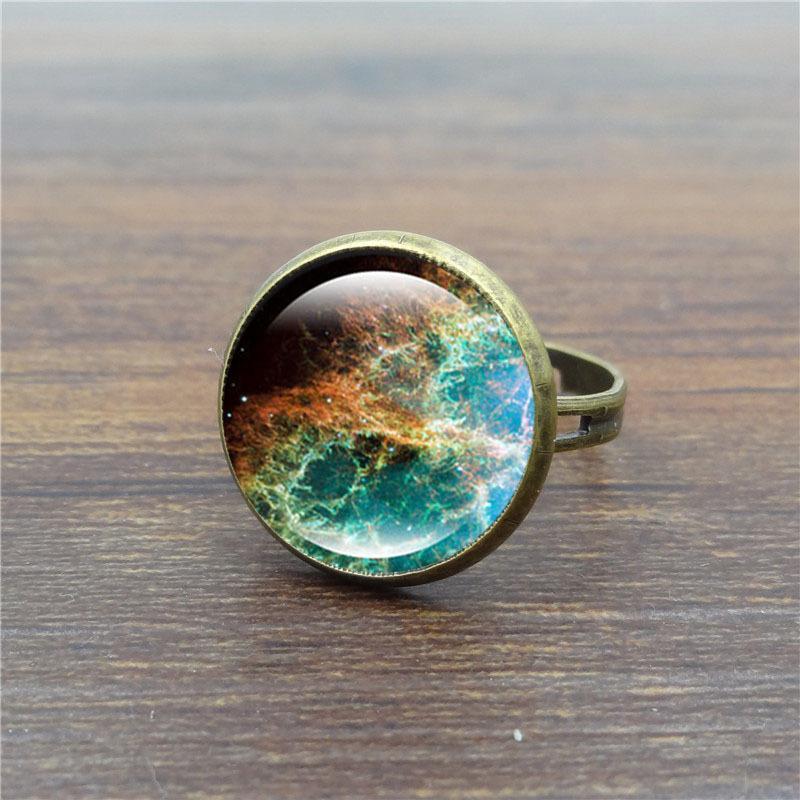 Starry Time Gemstone Adjustable Bronze Ring