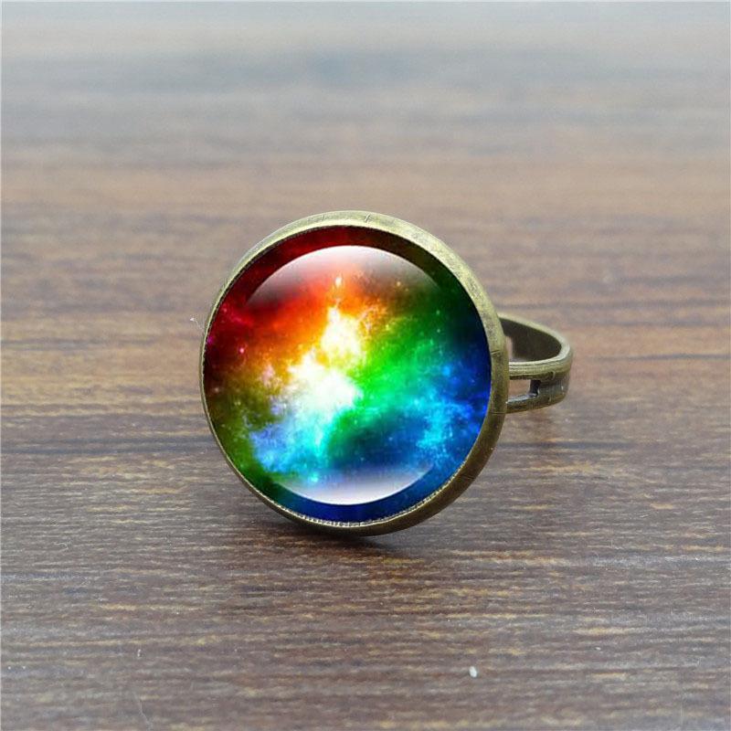 Starry Time Gemstone Adjustable Bronze Ring