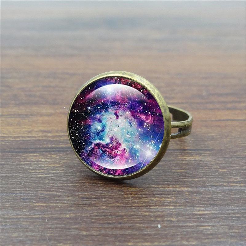 Starry Time Gemstone Adjustable Bronze Ring