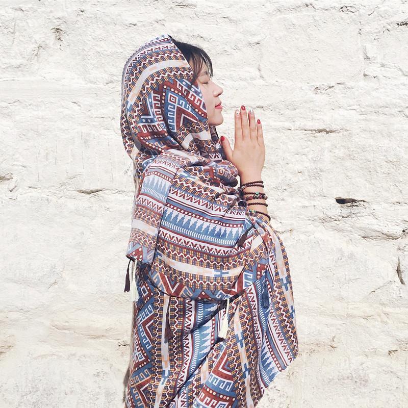 Vintage Bohemia Tassel Beach Sun Protection Shawls Air Conditioning Scarfs