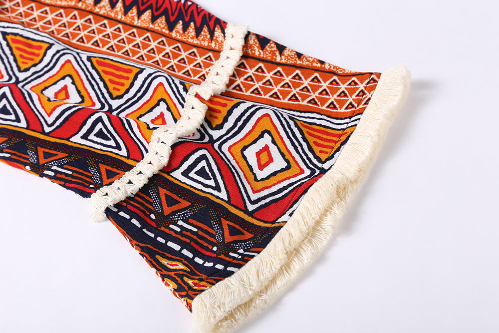 Boho Style Summer Long Sleeve Blouses Beach Cover-ups