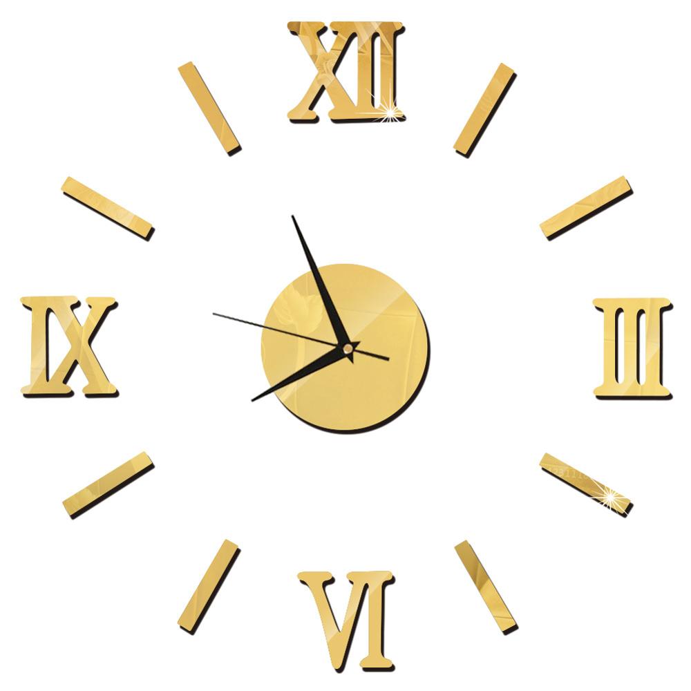 3D Wall Clock Mirror Wall Stickers Creative DIY Wall Clocks Removable Art Decal Sticker Home Decor Living Room Quartz Needle Hot