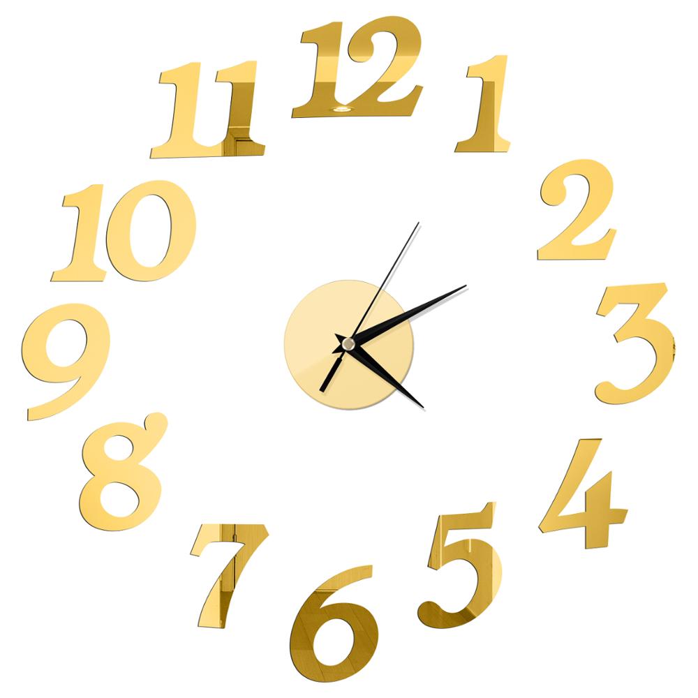3D Wall Clock Mirror Wall Stickers Creative DIY Wall Clocks Removable Art Decal Sticker Home Decor Living Room Quartz Needle Hot
