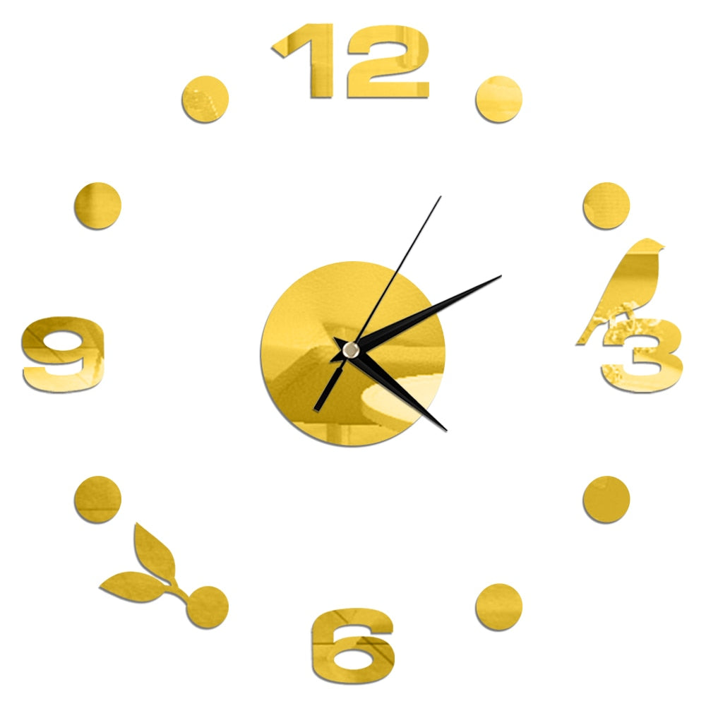 3D Wall Clock Mirror Wall Stickers Creative DIY Wall Clocks Removable Art Decal Sticker Home Decor Living Room Quartz Needle Hot