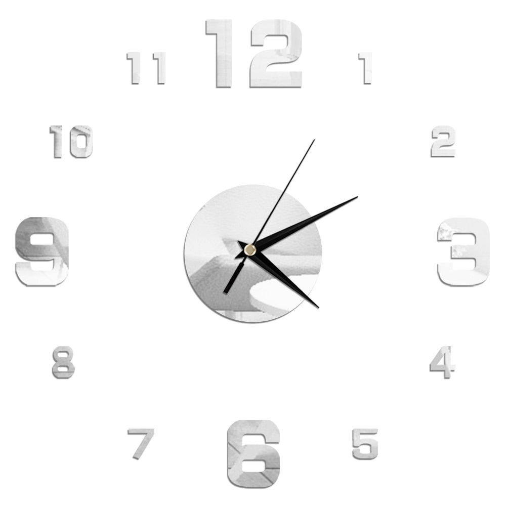3D Wall Clock Mirror Wall Stickers Creative DIY Wall Clocks Removable Art Decal Sticker Home Decor Living Room Quartz Needle Hot