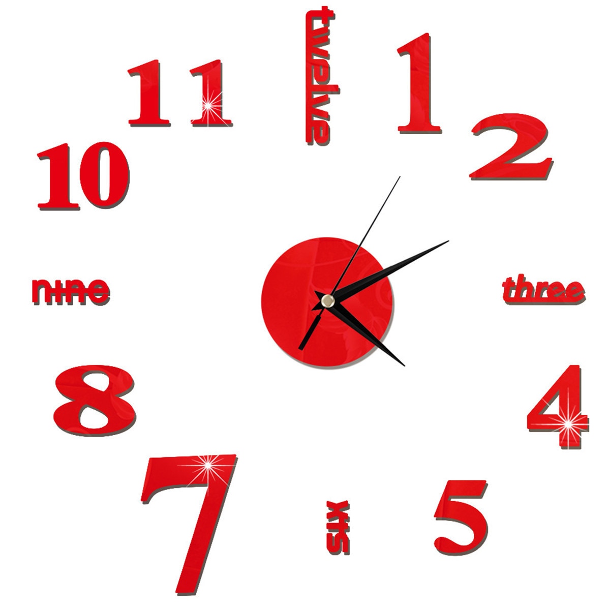 3D Wall Clock Mirror Wall Stickers Creative DIY Wall Clocks Removable Art Decal Sticker Home Decor Living Room Quartz Needle Hot