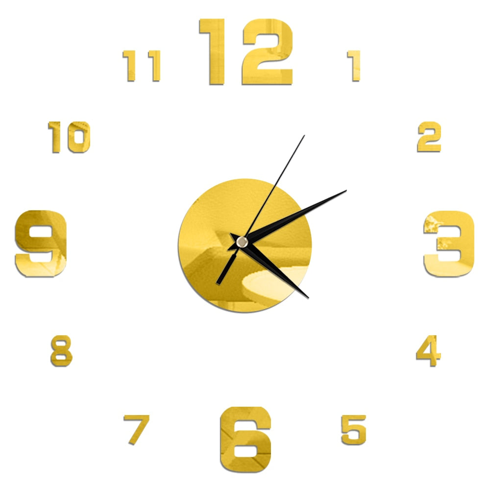 3D Wall Clock Mirror Wall Stickers Creative DIY Wall Clocks Removable Art Decal Sticker Home Decor Living Room Quartz Needle Hot