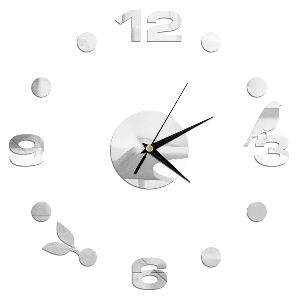 3D Wall Clock Mirror Wall Stickers Creative DIY Wall Clocks Removable Art Decal Sticker Home Decor Living Room Quartz Needle Hot