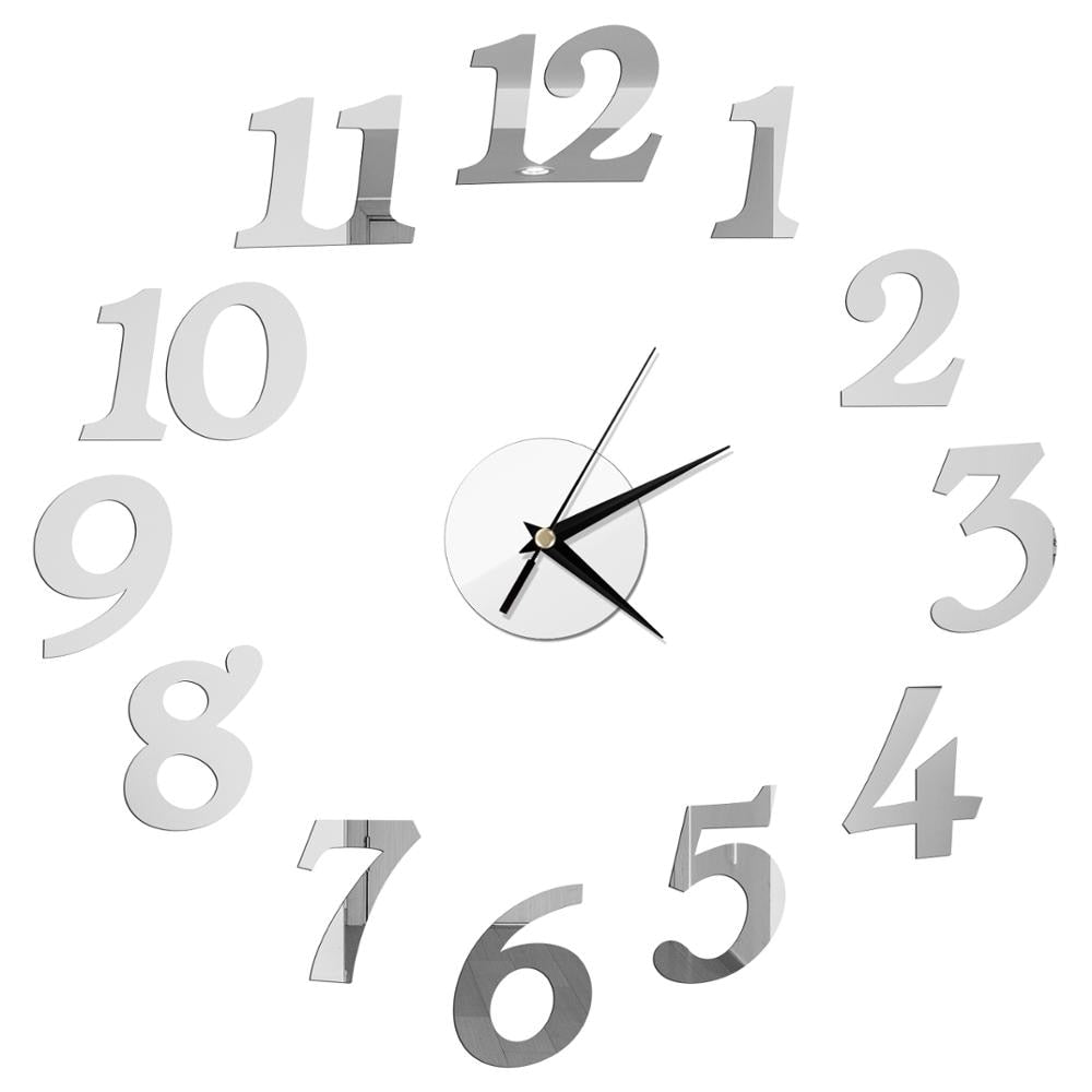 3D Wall Clock Mirror Wall Stickers Creative DIY Wall Clocks Removable Art Decal Sticker Home Decor Living Room Quartz Needle Hot
