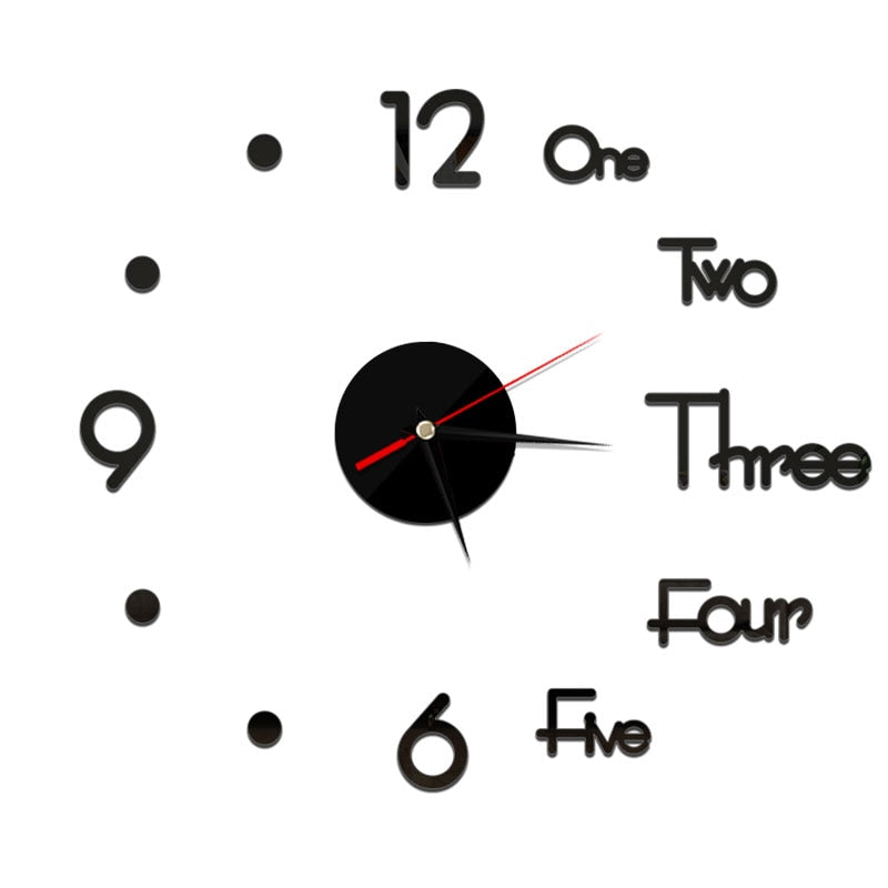 3D Wall Clock Mirror Wall Stickers Creative DIY Wall Clocks Removable Art Decal Sticker Home Decor Living Room Quartz Needle Hot