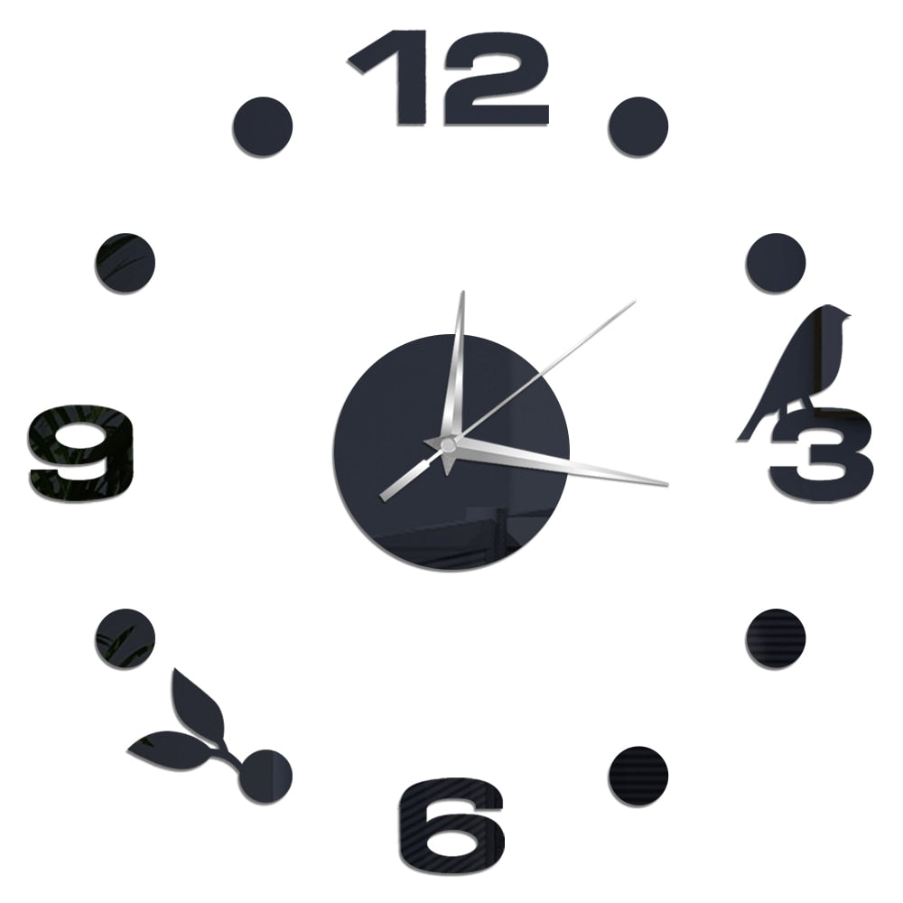 3D Wall Clock Mirror Wall Stickers Creative DIY Wall Clocks Removable Art Decal Sticker Home Decor Living Room Quartz Needle Hot
