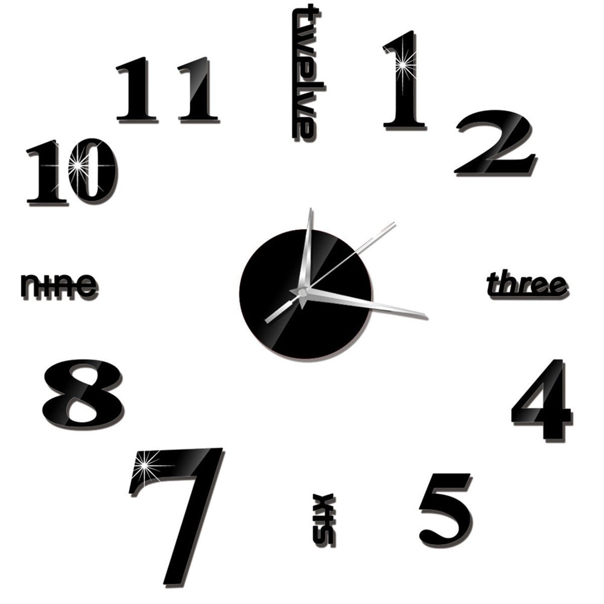 3D Wall Clock Mirror Wall Stickers Creative DIY Wall Clocks Removable Art Decal Sticker Home Decor Living Room Quartz Needle Hot