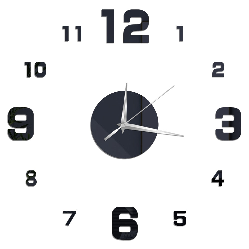 3D Wall Clock Mirror Wall Stickers Creative DIY Wall Clocks Removable Art Decal Sticker Home Decor Living Room Quartz Needle Hot