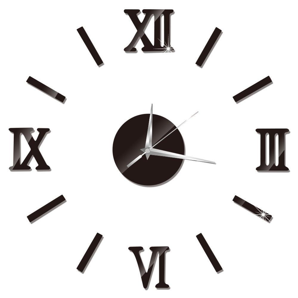 3D Wall Clock Mirror Wall Stickers Creative DIY Wall Clocks Removable Art Decal Sticker Home Decor Living Room Quartz Needle Hot