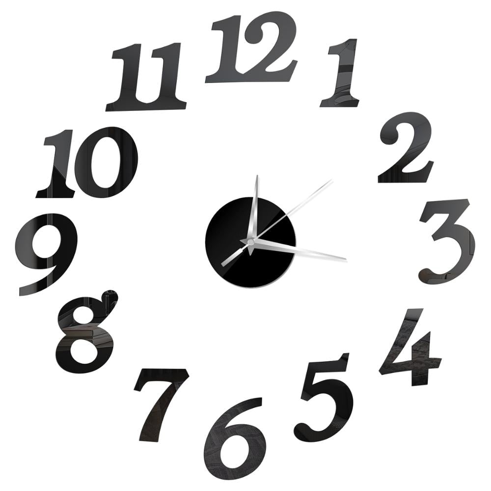3D Wall Clock Mirror Wall Stickers Creative DIY Wall Clocks Removable Art Decal Sticker Home Decor Living Room Quartz Needle Hot