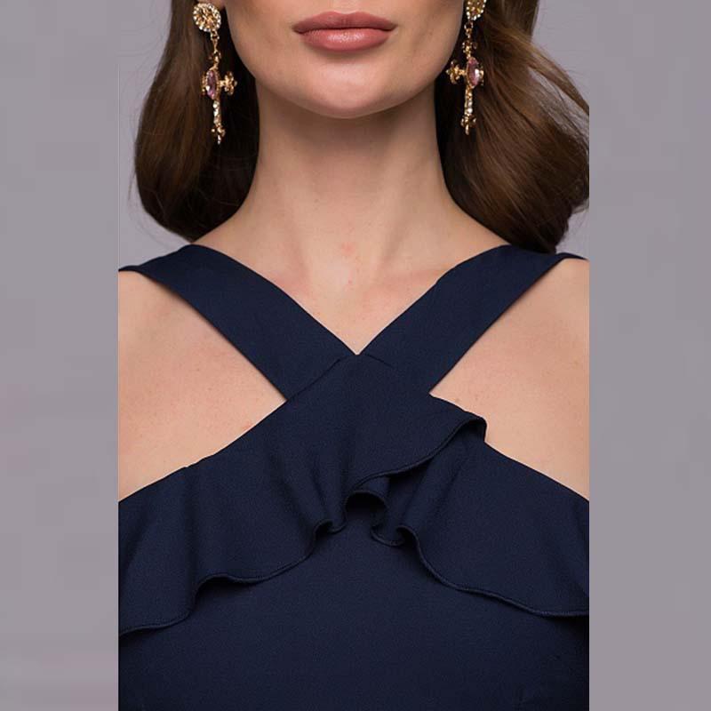 Spring new dress long hanging neck dress Slim evening fashion halter dress