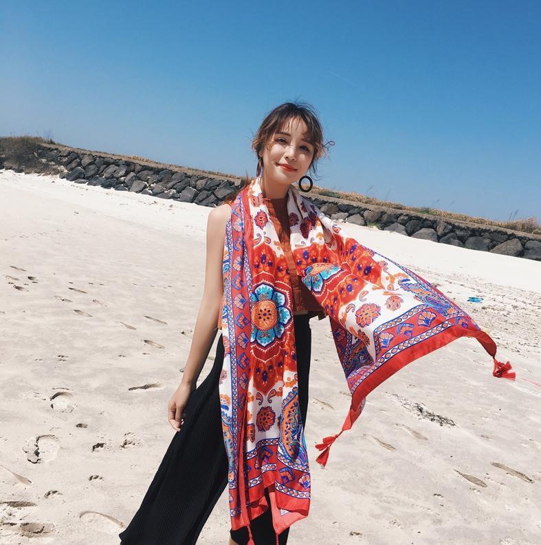 Bohemian Sun Flower Beach Towel Sunscreen Shawl Scarf