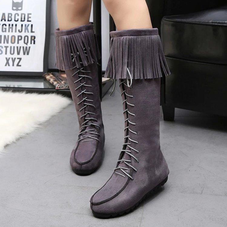 Winter Vintage Tassel High Boots