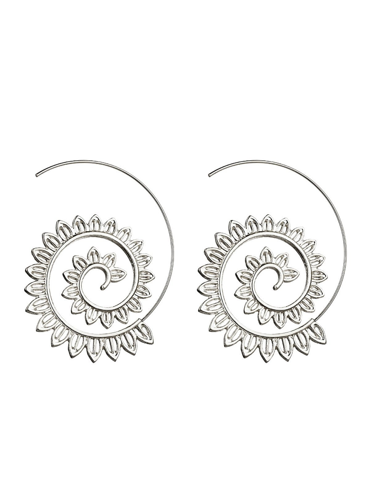 Womens Exaggerated Alloy Round Earrings