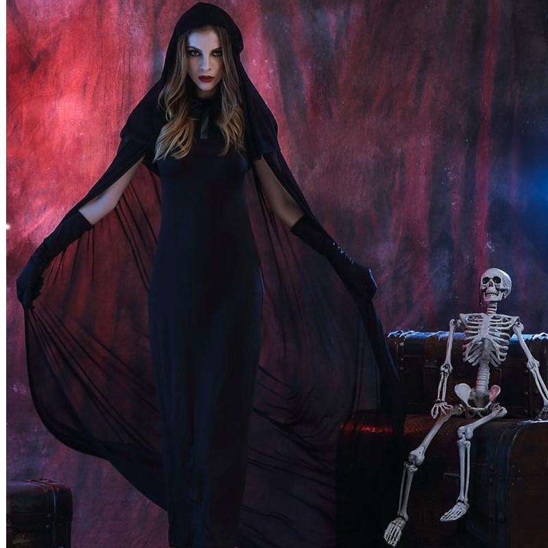 Halloween Black Devil's Long Cloak