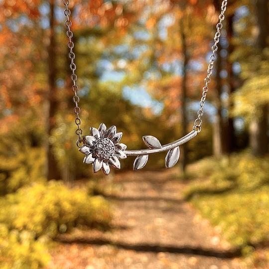 You Are My Sunshine Sunflower Necklace