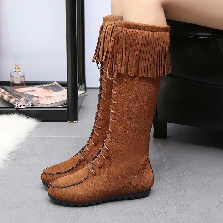Winter Vintage Tassel High Boots
