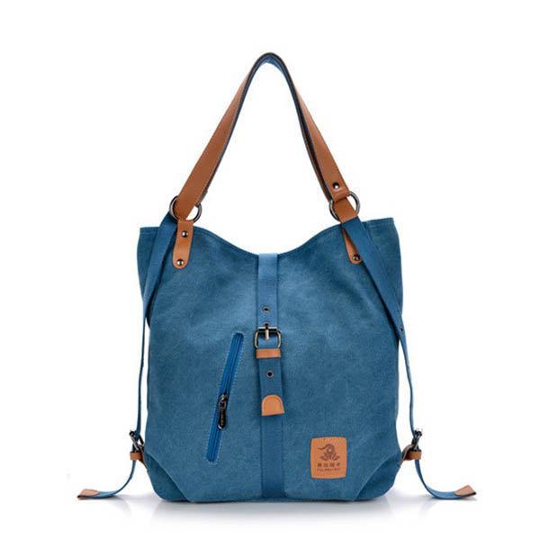 Women Canvas Casual Multifunctional Microfiber Leather Large Capacity Handbag Shoulder Bags Backpack