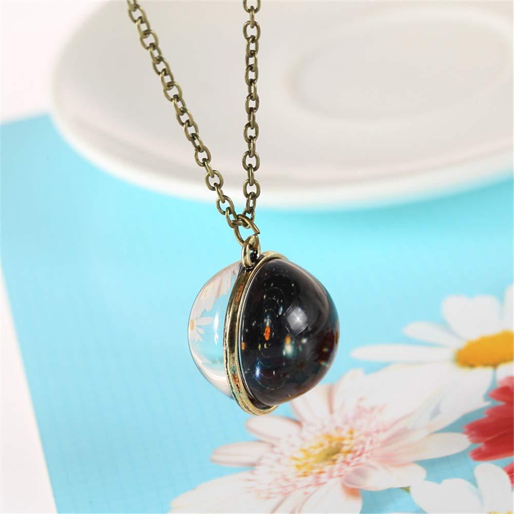 Universe Solar System Pendent Double-Sided Glass Ball Necklace