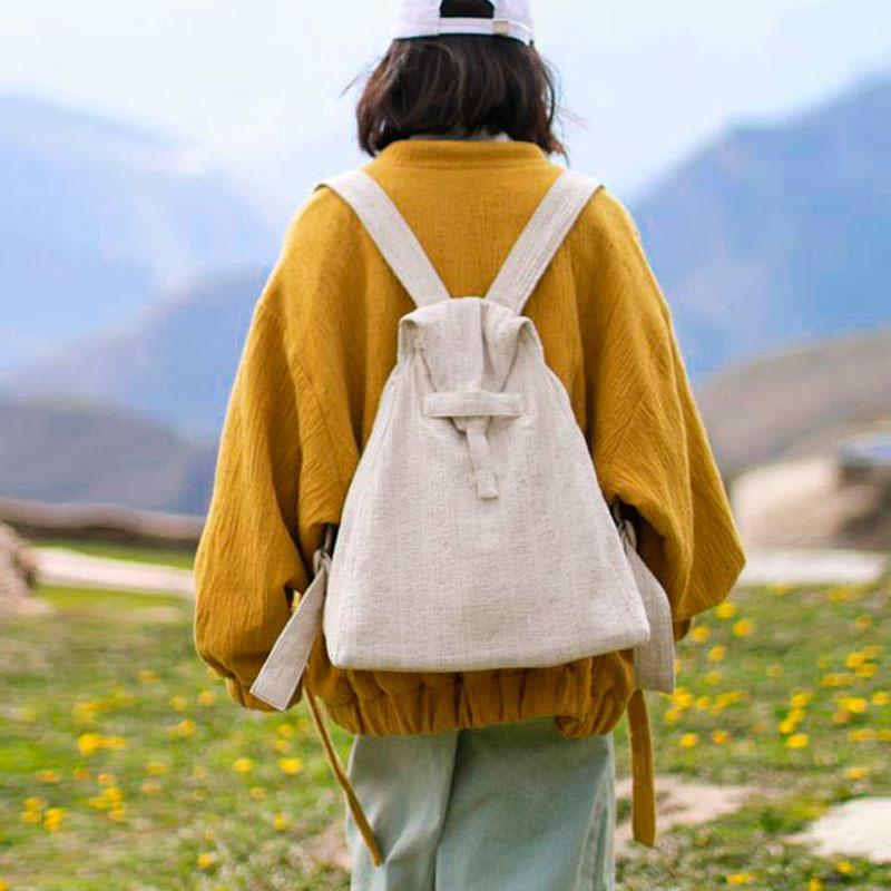 Casual Women Triangle Beige Backpack
