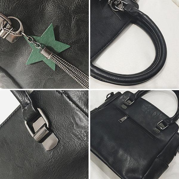 Elegant PU Leather Handbag Star Decorational Shoulder Bags Crossbody Bags For Women