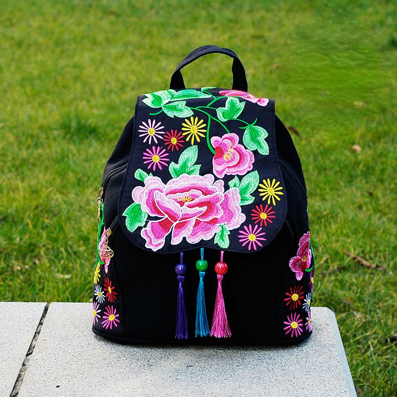 New Joker Canvas Backpack Female Simple Embroidery Backpack