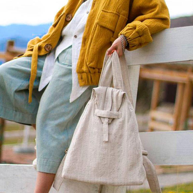 Casual Women Triangle Beige Backpack