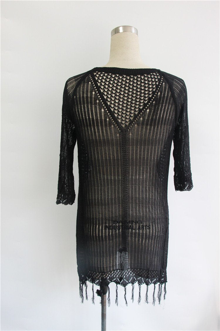 New Arrival beach holiday tassel bikini blouse