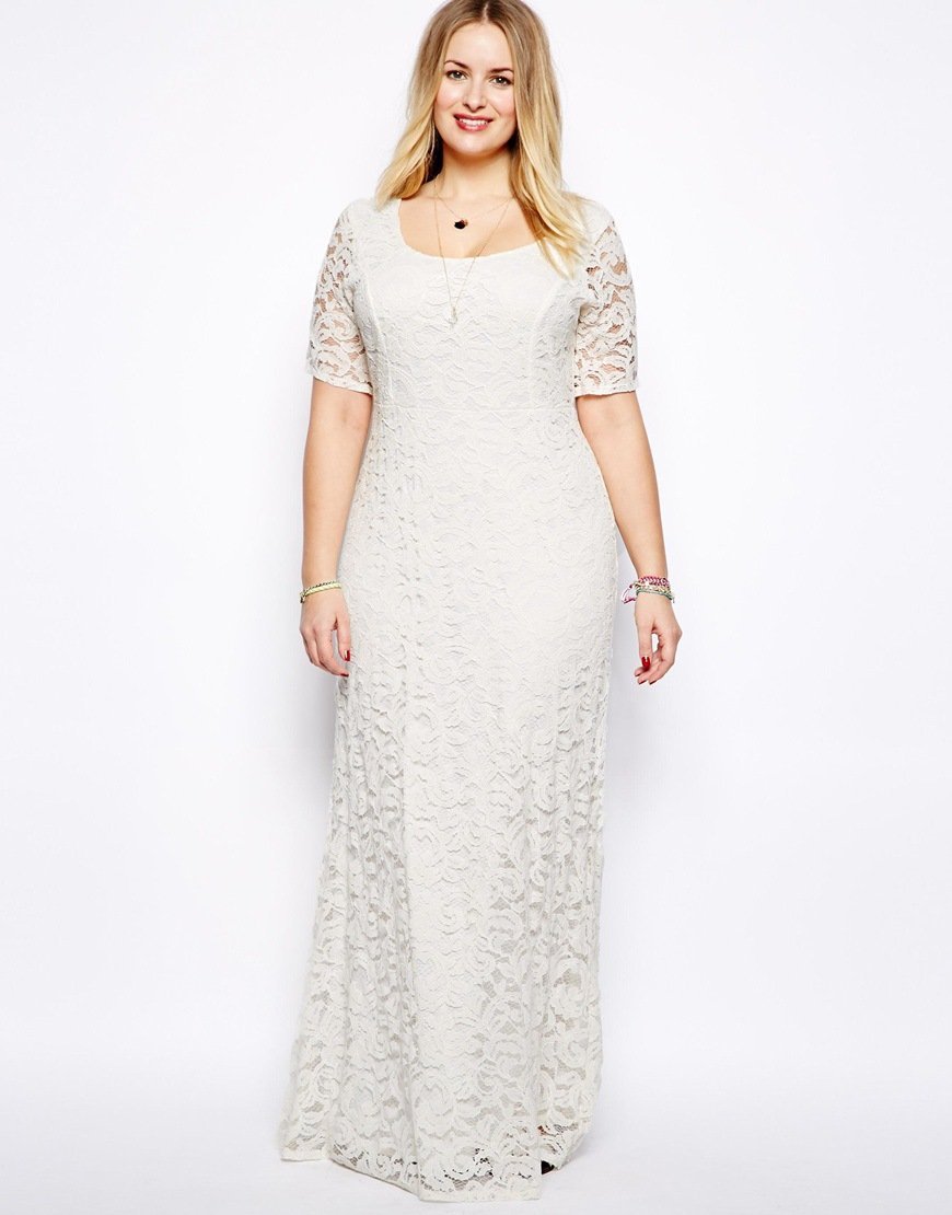Lace Short Sleeve Fashion Evening Party Maxi Dress