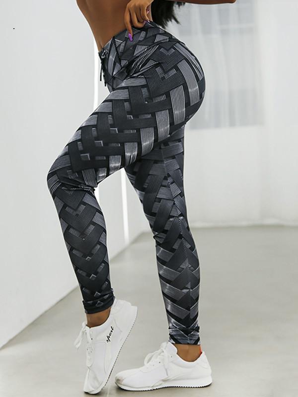 Beauty Stay Women Leggings Black Sporting Tyre Printing High Waist Fitness Hip Push Up Casual Sexy Workout Pants