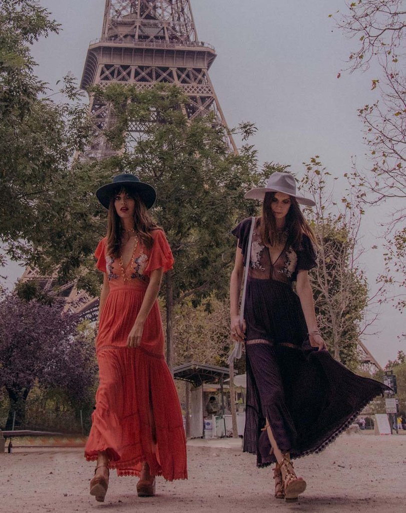 Bohemian High Waist Petal Sleeve Deep V Neck Maxi Dress