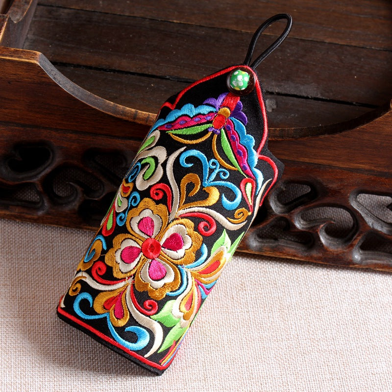 Ethnic style embroidery triangle bracelet warm fingerless gloves retro style embroidery trend