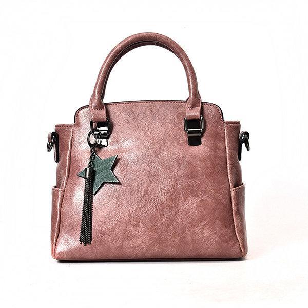 Elegant PU Leather Handbag Star Decorational Shoulder Bags Crossbody Bags For Women