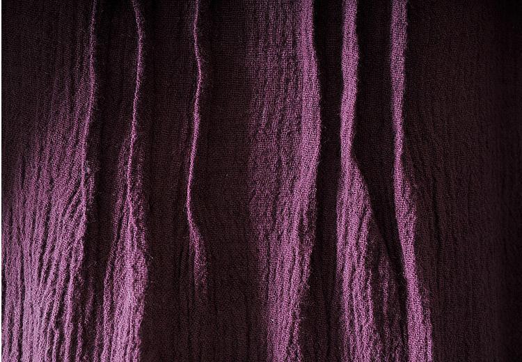 Vintage Linen Round Neck Long Sleeve Loose Casual Maxi Dress